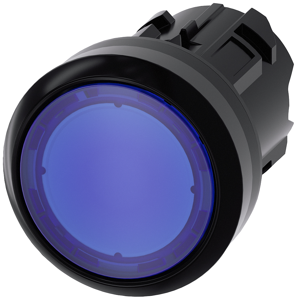 Siemens SIRIUS ACT 3SU10 Series Blue Latching Push Button Head, 22mm Cutout, IP66, IP67, IP69K