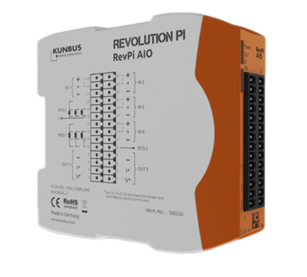 Revolution PI RevPI AIO analog Series PLC I/O Module for Use with Revolution Pi Connect, Revolution Pi Core, 0...5 V,