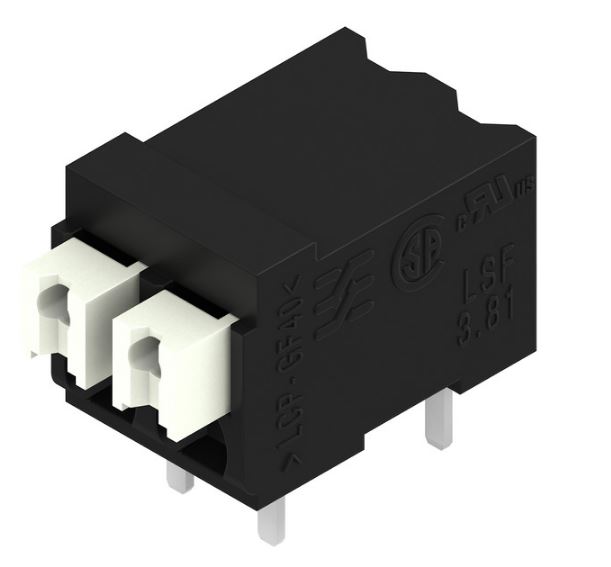 Weidmuller LSF Series PCB Terminal Block, 2-Contact, 3.81mm Pitch, Surface Mount, 1-Row, Through Hole Termination