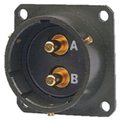 Amphenol Limited, 62GB 2 Way Box Mount MIL Spec Circular Connector ReceptacleOlive, Pin Contacts,Shell Size 18, Bayonet