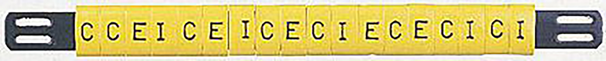 HellermannTyton Ovalgrip Slide On Cable Markers, Black on Yellow, Pre-printed "F", 1.7 → 3.7mm Cable, 901-10150