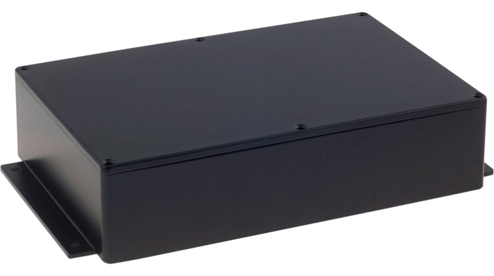 RND RND 455 Series Black Aluminium Alloy General Purpose Enclosure, IP66, Flanged, Black Lid, 222.3x146.1x55.5mm