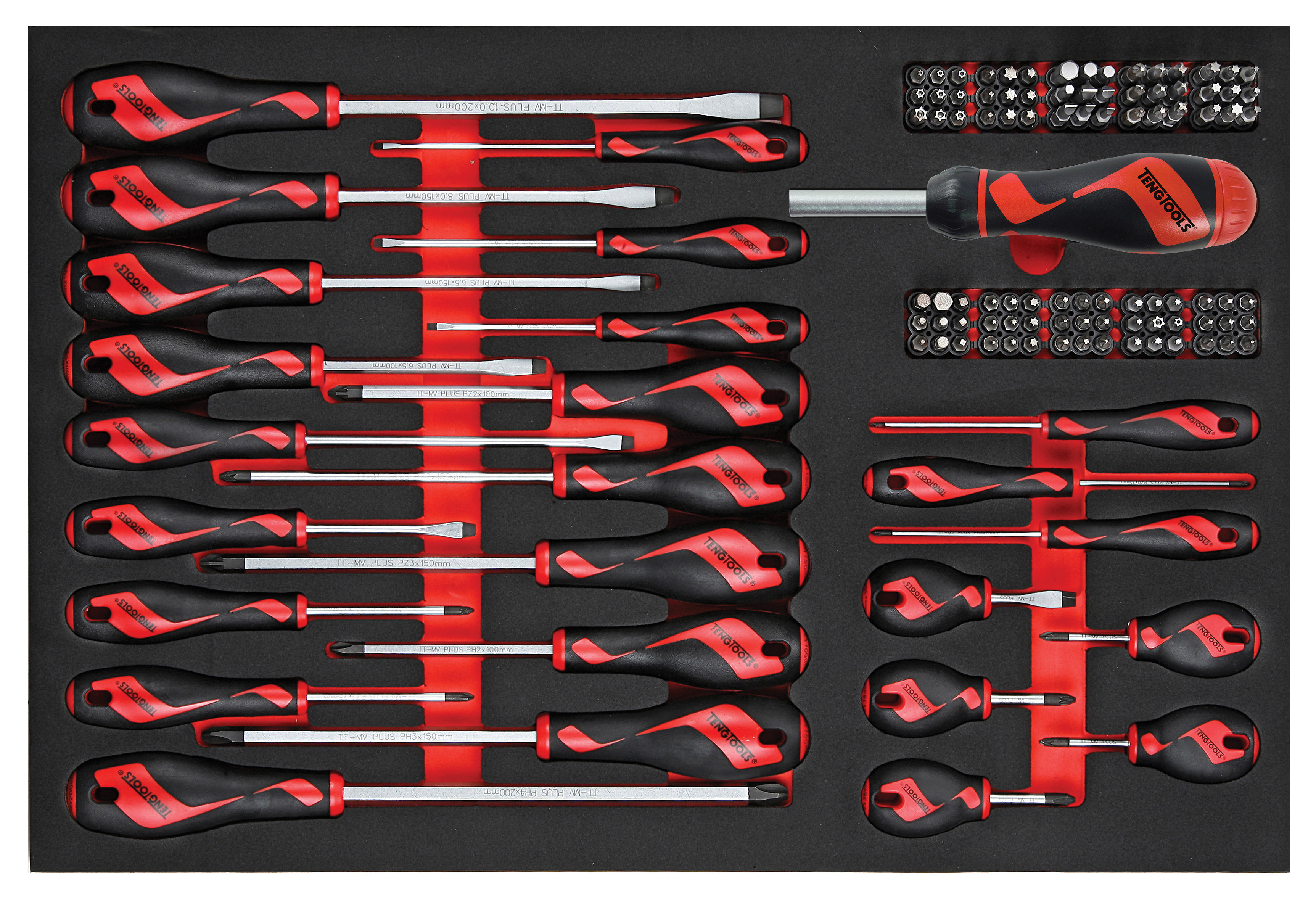 Teng Tools Bit Holder & Standard Screwdriver Set, 122-Piece, ESD-Safe