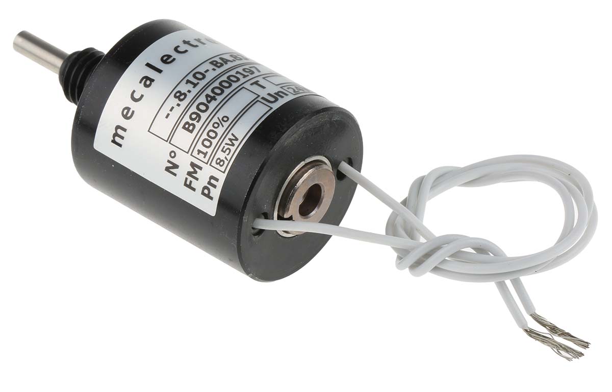 Mecalectro Linear Solenoid, 24 V dc, 18 → 80N