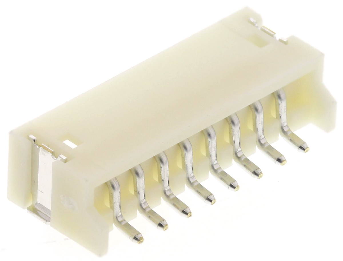 JST ZH Series Right Angle Surface PCB Header, 8 Contact(s), 1.5 mm Pitch, 1 Row, Shrouded
