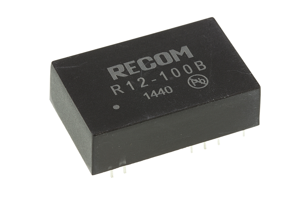 Recom R12 DC-DC Converter, 55 → 135V dc/ 50mA Output, 10 → 14 V dc Input, 5W, Through Hole, +70°C Max