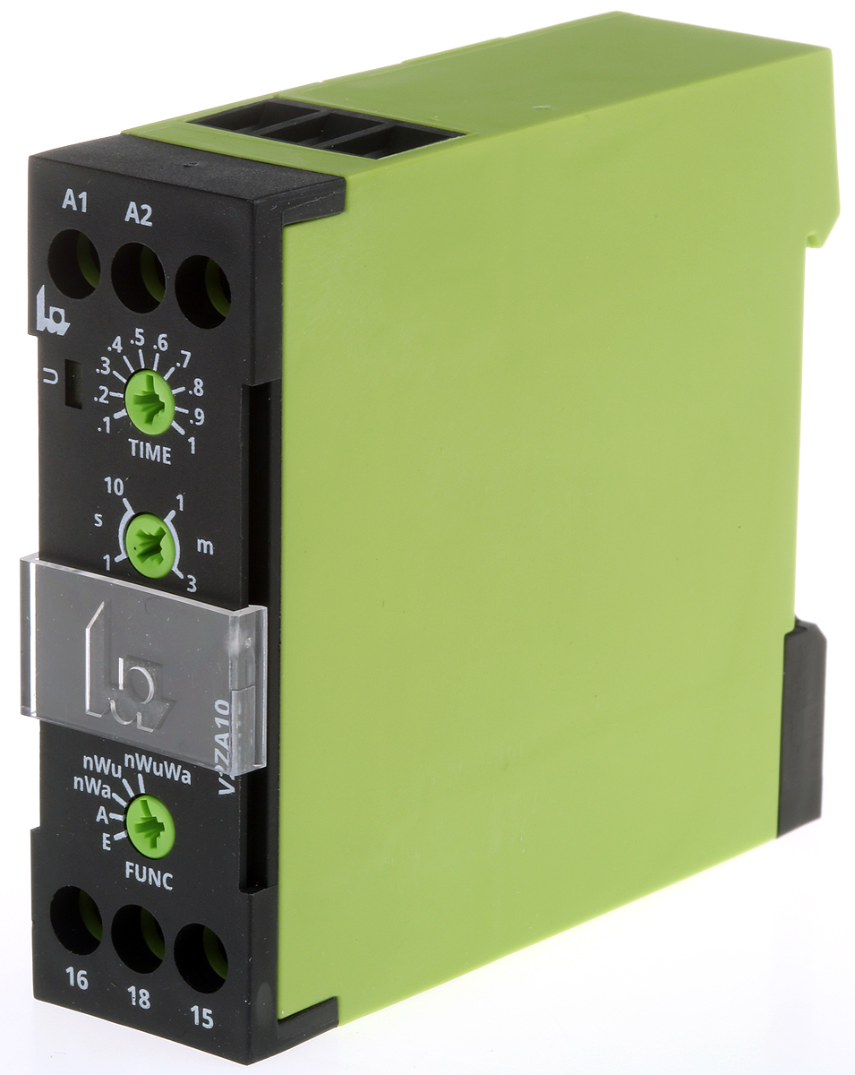 Tele V2ZA10 Series DIN Rail Mount Timer Relay, 24 → 240V ac/dc, 1-Contact, 0.1 → 1s, SPDT