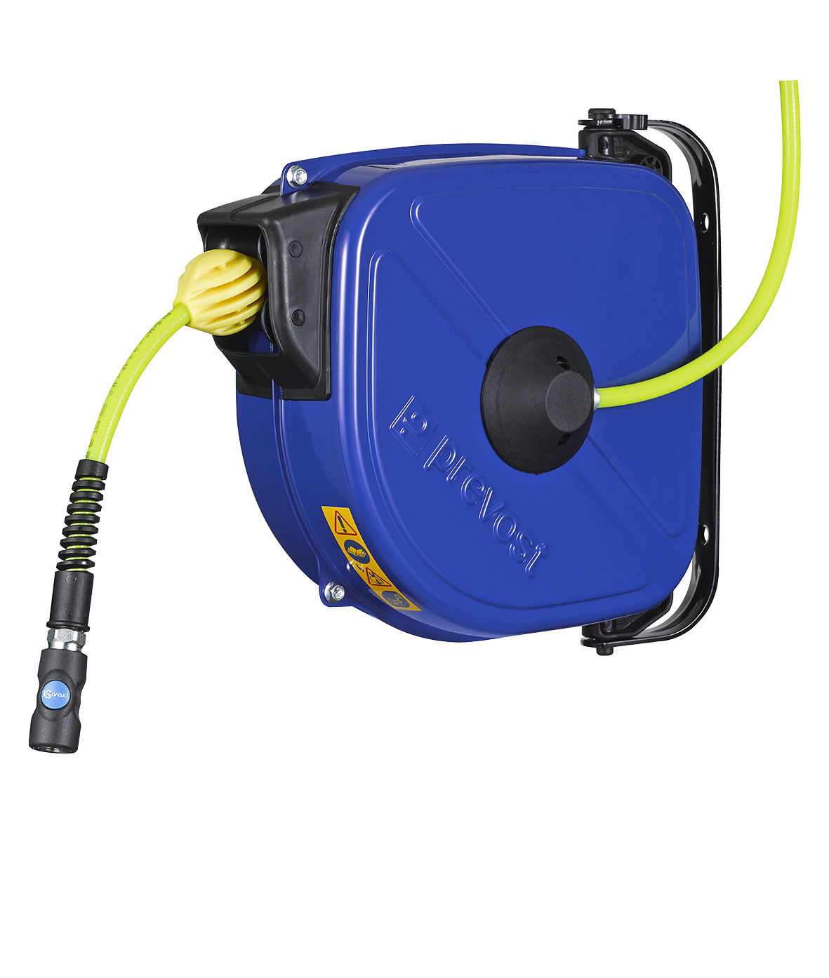 PREVOST Wall Mounted 12m Air Hose Reel, 10mm Inner Diameter, 14mm Outer Diameter, 800L/min Flow Rate