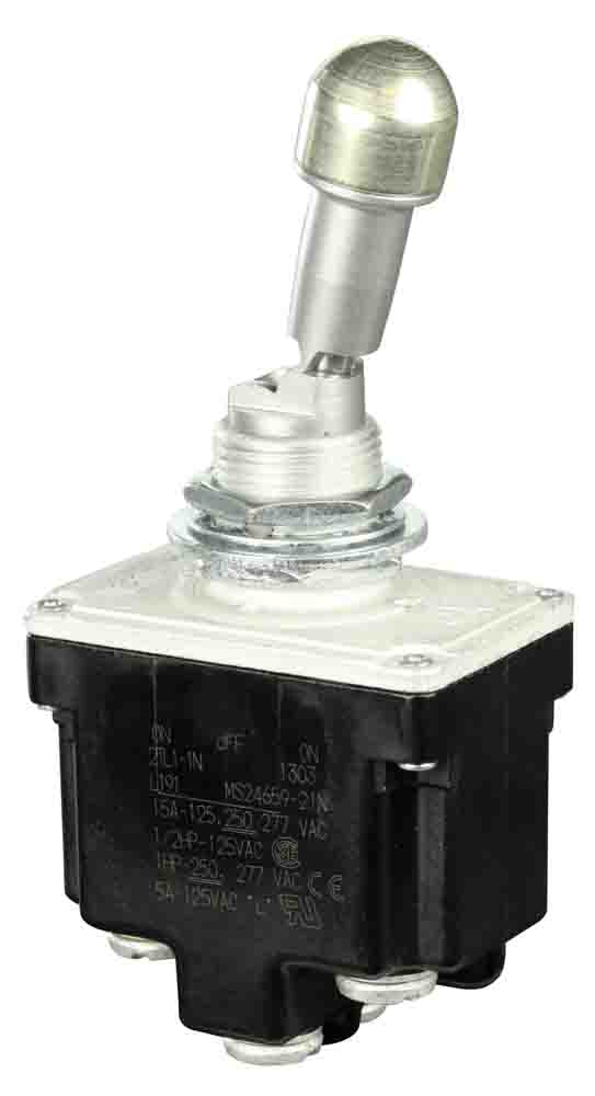 Honeywell Toggle Switch, Latching, DPDT, Screw Terminal, 28 V