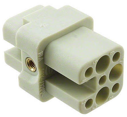 HARTING Heavy Duty Power Connector Insert, 10A, Female, Han D Series, 7 Contacts