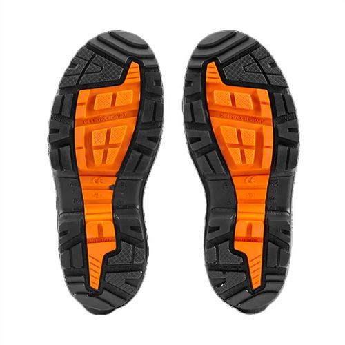 V12 Footwear V2110 Black, Orange Steel Toe Capped Unisex Safety Wellingtons, UK 9, EU 43