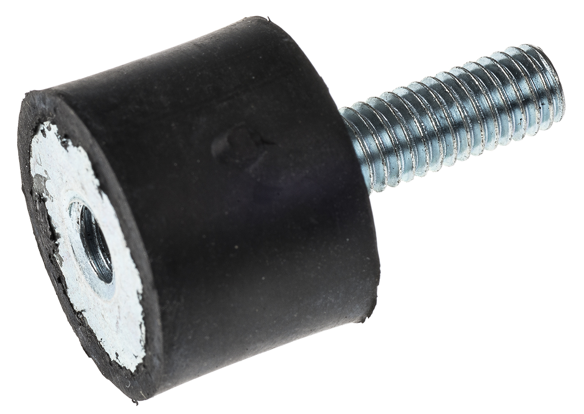 FIBET M6 Anti Vibration Mount, Male to Female Bobbin with 43.8kg Compression Load