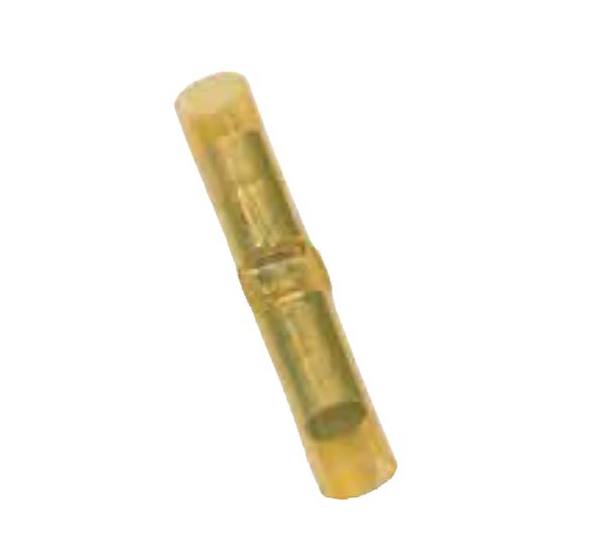 MECATRACTION, 51000 Butt Splice Connector, Yellow, Insulated, Tin 10 → 14 AWG