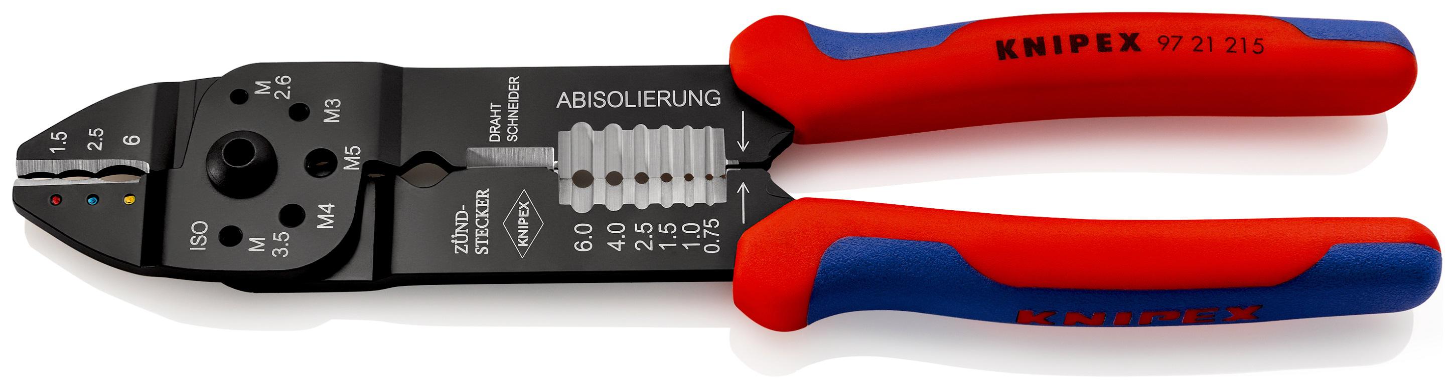 Knipex 97 Hand Crimp Tool for Insulated Terminals, 0,5 → 6mm² Wire