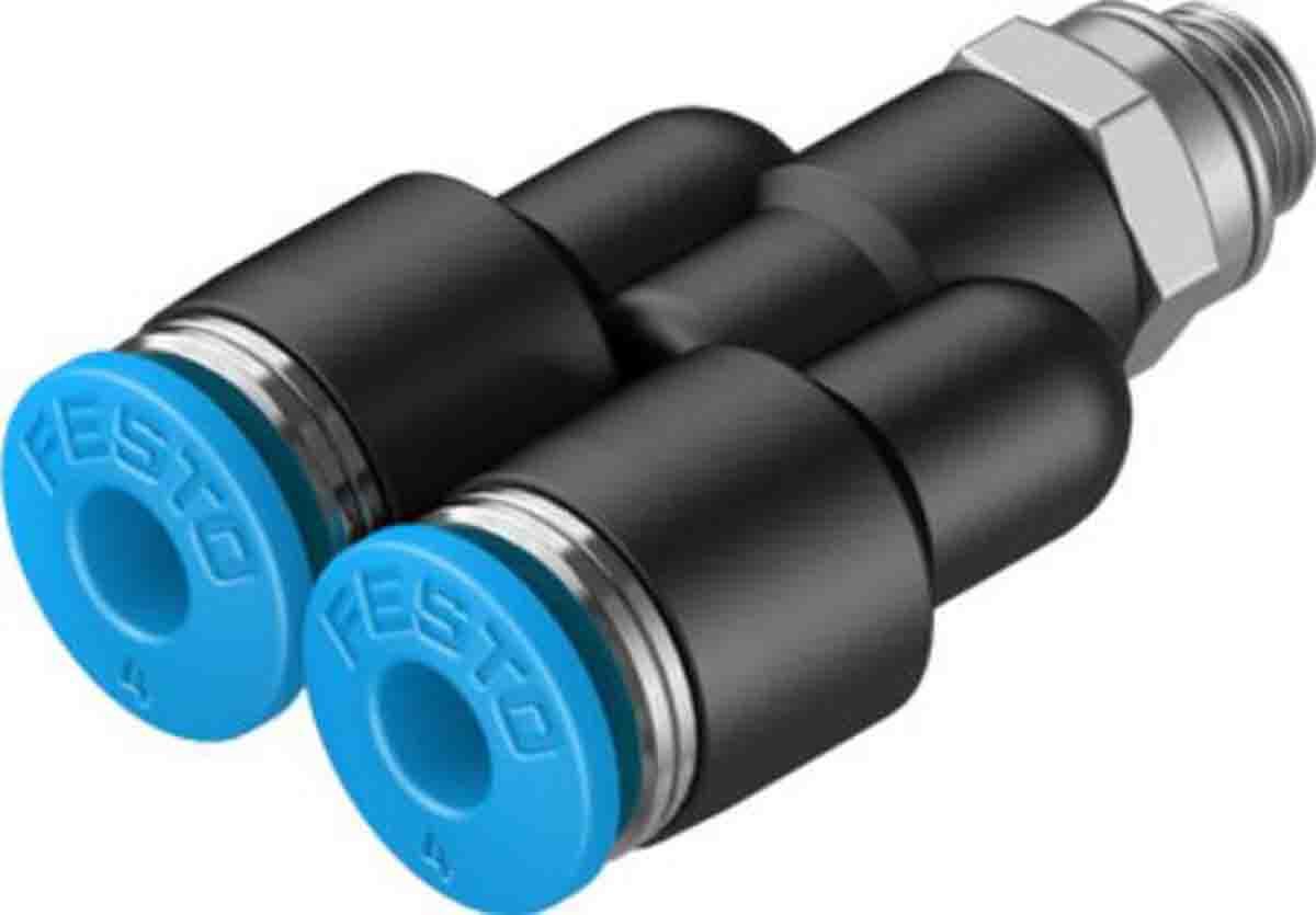 Festo Y Threaded Adaptor, Push In 4 mm to Push In 4 mm, Threaded-to-Tube Connection Style, 190673