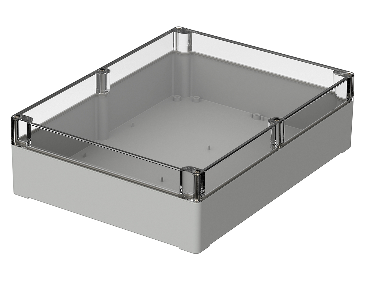 Bopla Euromas Series Light Grey Polycarbonate Enclosure, IP66, IK07, Light Grey Lid, 300 x 230 x 85mm