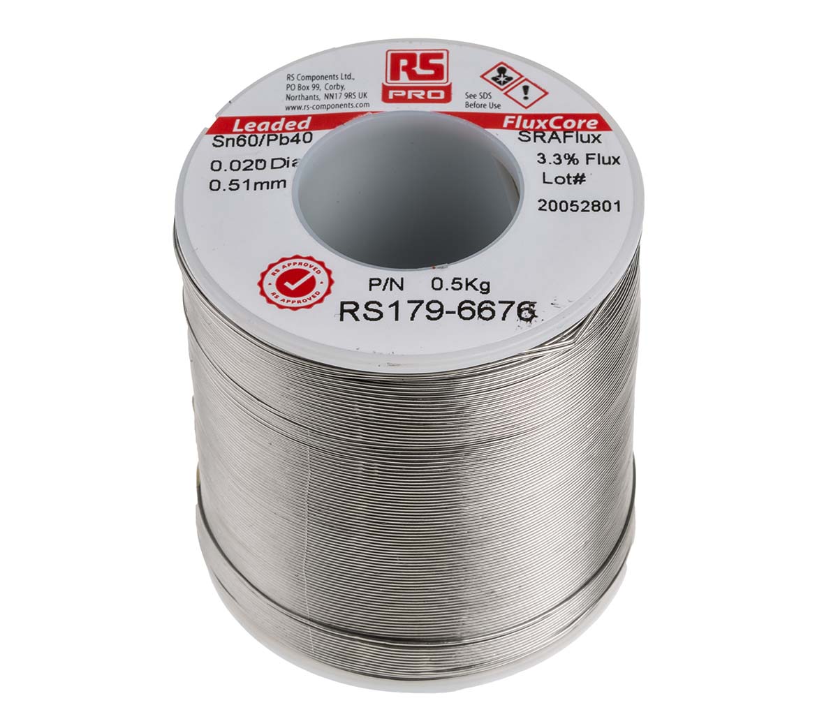 RS PRO Wire, 0.5mm Lead solder, 183°C Melting Point