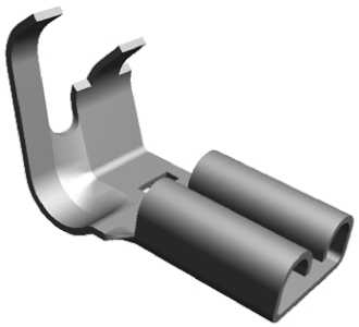 TE Connectivity FASTON .187 Uninsulated Female Spade Connector, Flag Terminal, 4.75 x 0.51mm Tab Size, 0.5mm² to 1.3mm²