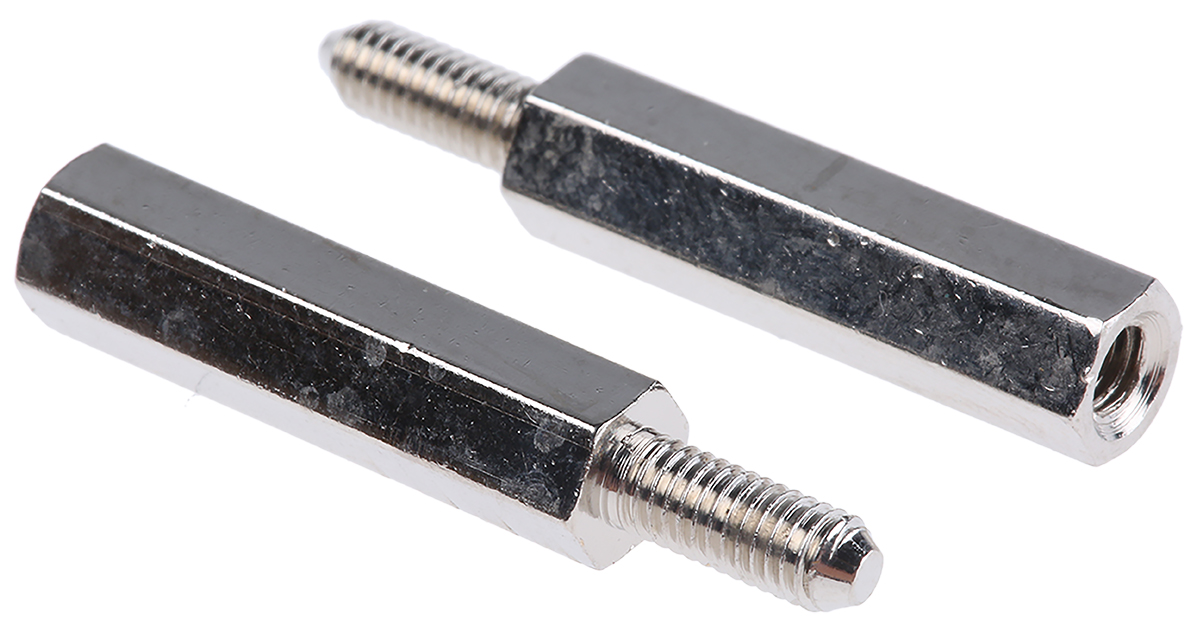 Essentra Standoff, M3 Thread, 20mm Body, Brass, Male/Female
