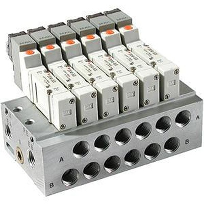 SMC SS5Y3 series 4 station Manifold, SS5Y3-41-04-C4F-Q