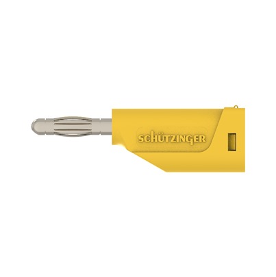 Schutzinger Yellow Male Banana Connector, 4 mm Connector, Screw Termination, 30 V ac, 60 V dc, Nickel Plating