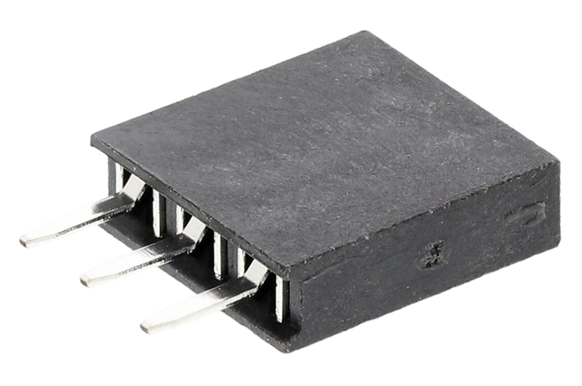HARWIN Straight Through Hole Mount PCB Socket, 3-Contact, 1-Row, 2.54mm Pitch, Solder Termination