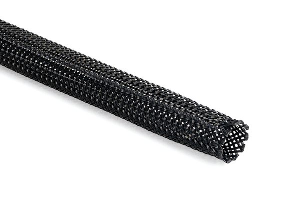 HellermannTyton Expandable Braided Nylon 66 Black Cable Sleeve, 30mm Diameter, 50m Length, HEGPA6630 Series