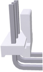 TE Connectivity MTA-156 Series Right Angle Through Hole Pin Header, 3 Contact(s), 3.96 mm Pitch, 1 Row, Unshrouded