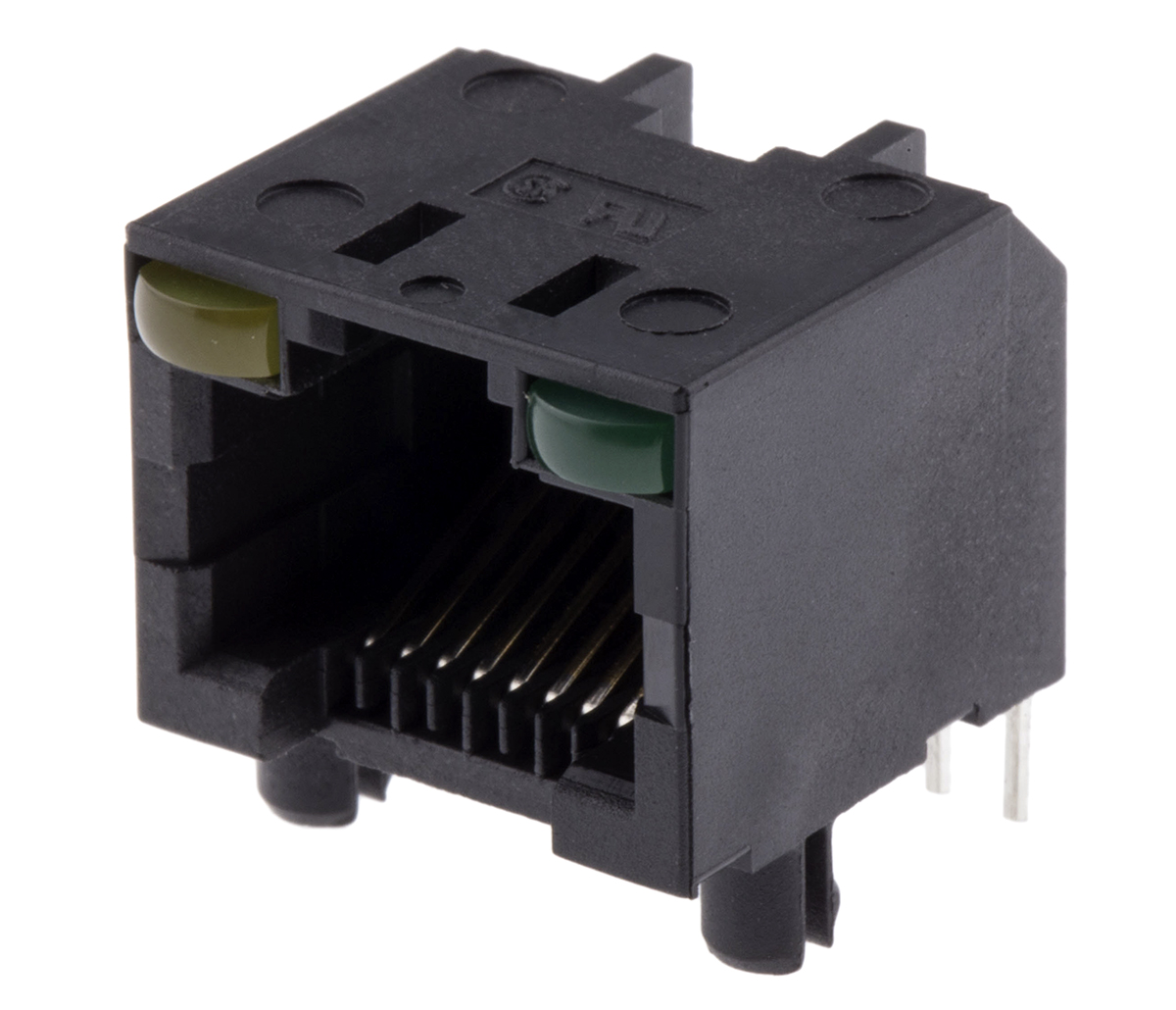 Amphenol Communications Solutions RJHS Series Female RJ45 Connector, Through Hole Right Angle 1 Port