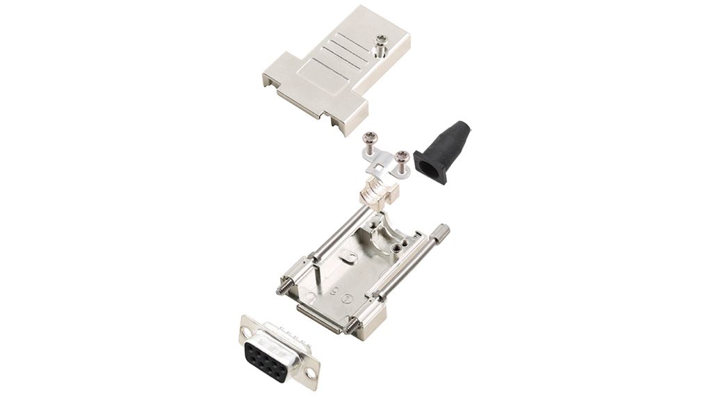 Encitech Connectors 6355 Series Zinc Top Entry D Sub Backshell, 9 Way