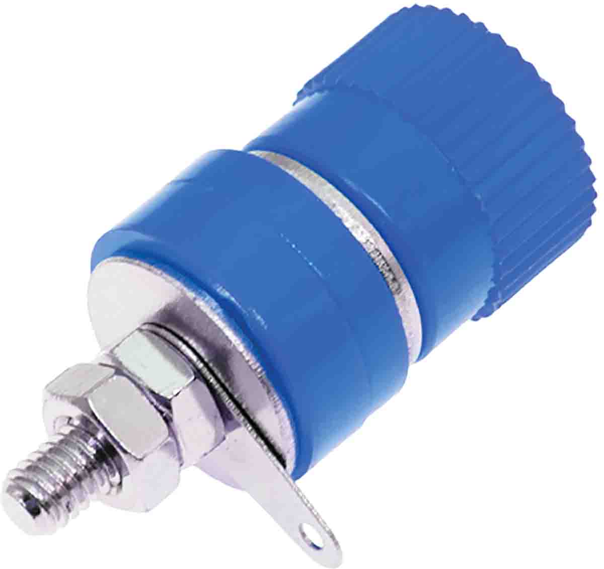 RS PRO Blue Female Banana Socket, 4 mm Connector, Solder Termination, 24A, 30V, Nickel Plating