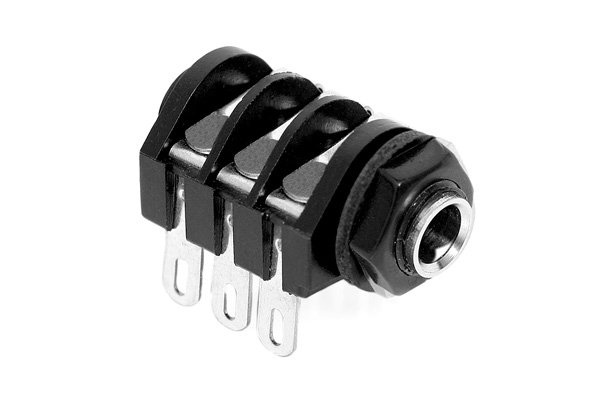 Amphenol Industrial Jack Connector 1/4 in PCB Phone Jack Socket 10A