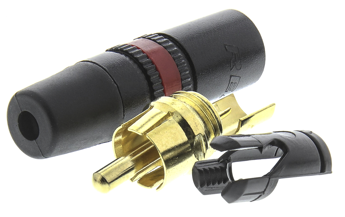REAN Products Black, Red RCA Plug, Gold, 1A