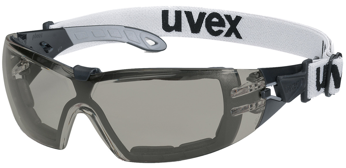 uvex pheos guard Anti-Mist UV Safety Glasses, Grey PC Lens, Vented