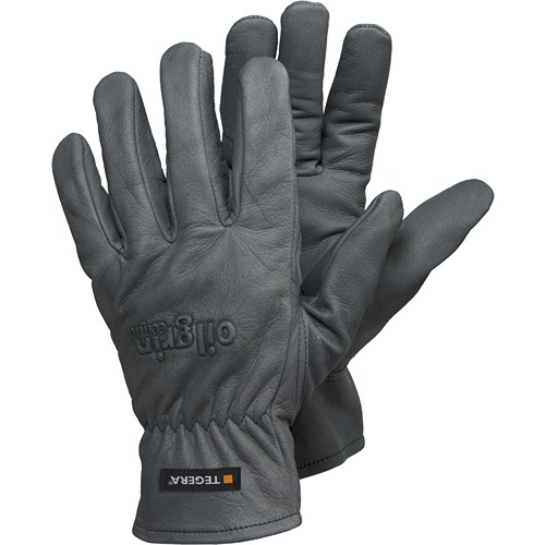 Tegera TEGERA Grey Unlined Leather Work Gloves, Size 10