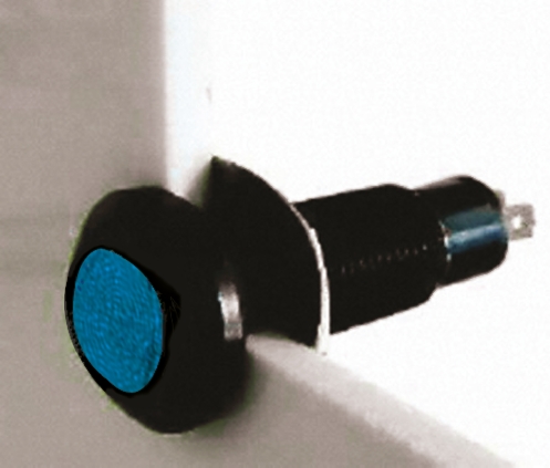 Marl Blue Panel Mount Indicator, 12 → 28V, 8.1mm Mounting Hole Size, Solder Tab Termination, IP67