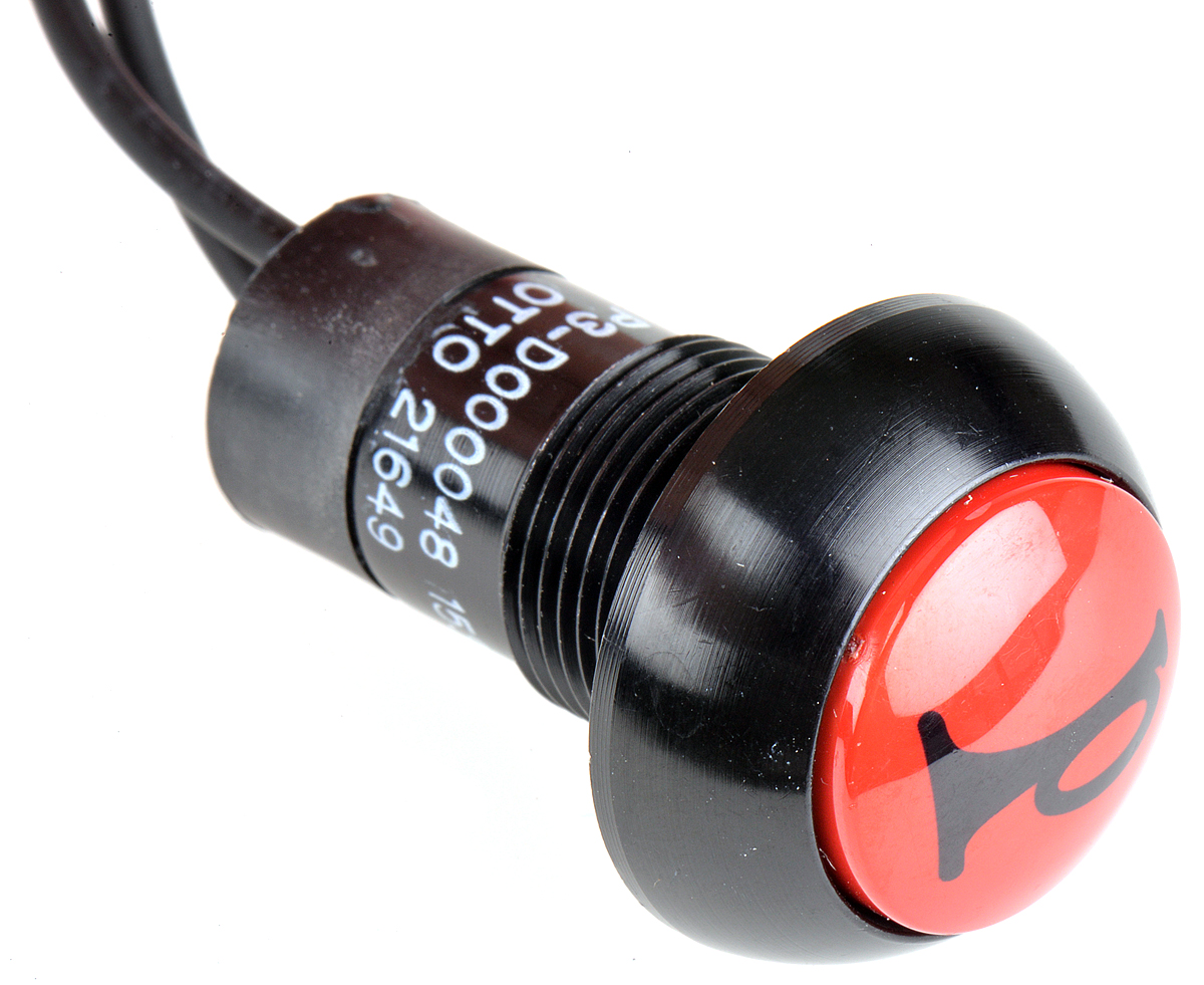 Otto Push Button Switch, Momentary, Panel Mount, 28 V dc, 115V ac, IP64, IP68S