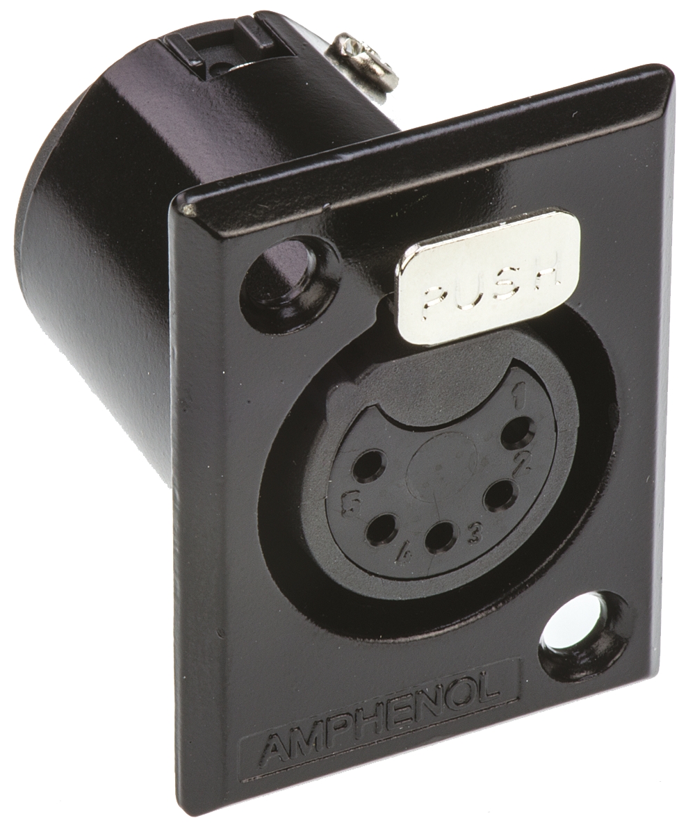 Amphenol Industrial Panel Mount XLR Connector, Female, 5 Way, Tin Plating