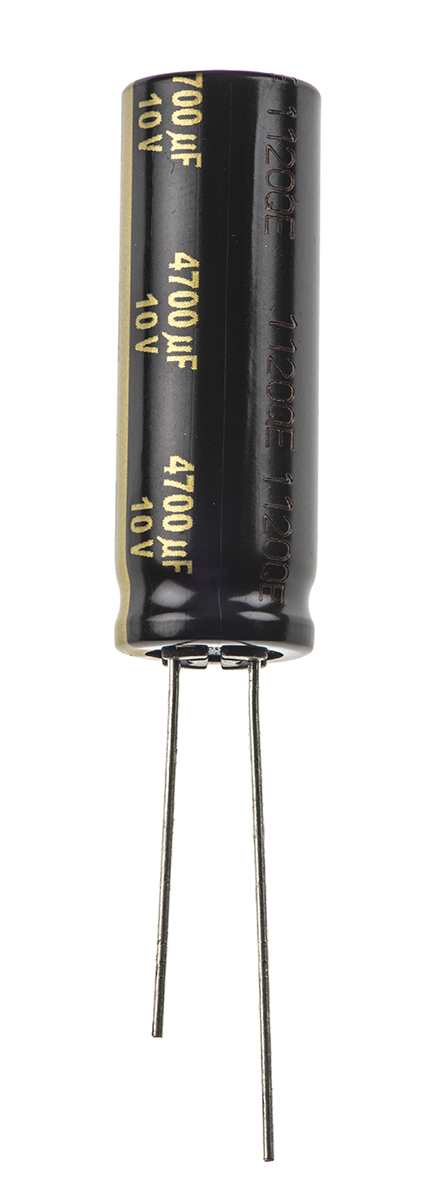 Panasonic 4700μF Aluminium Electrolytic Capacitor 10V dc, Radial, Through Hole - EEUFM1A472L