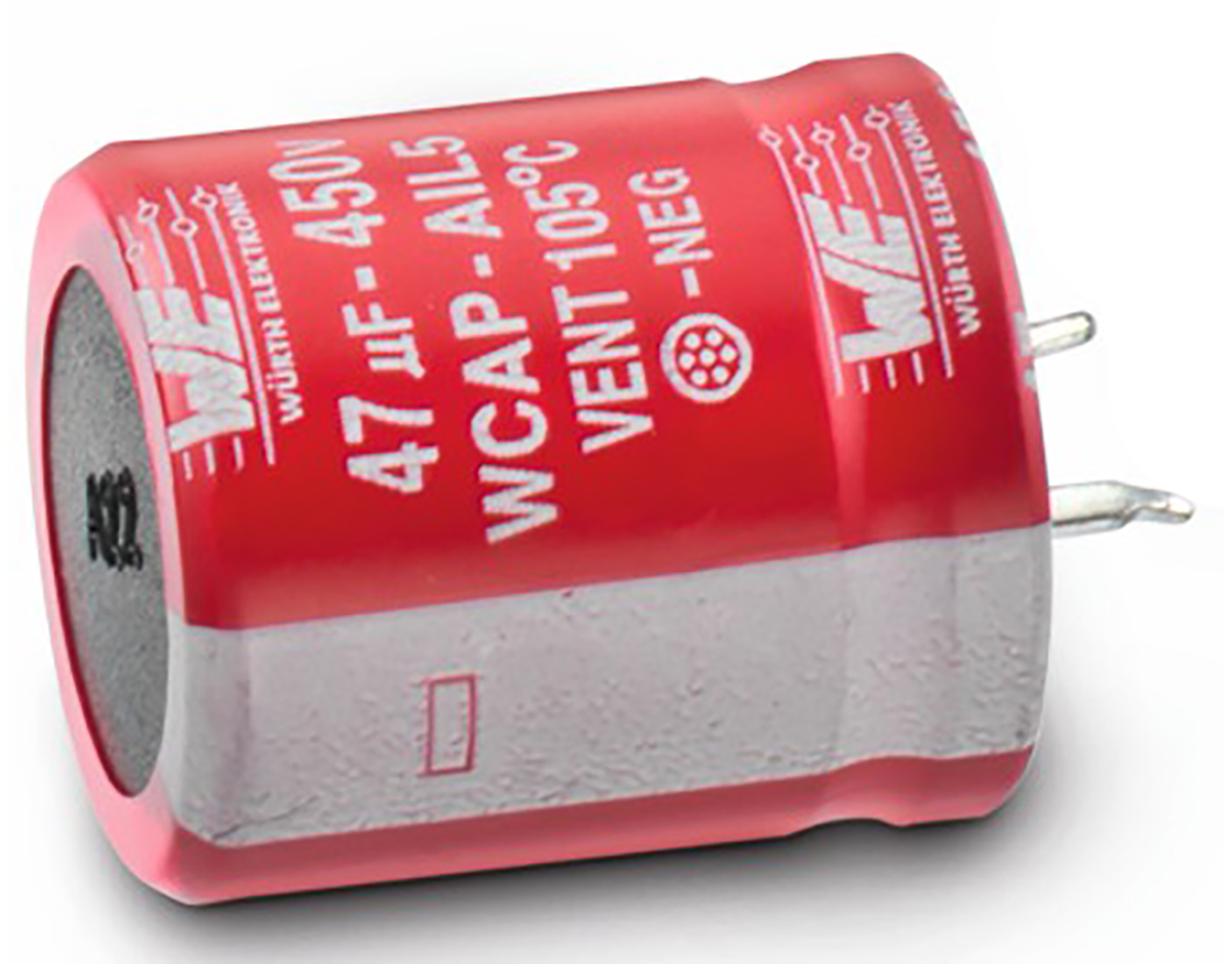 Wurth Elektronik 270μF Aluminium Electrolytic Capacitor 450V dc, Snap-In - 861111486033