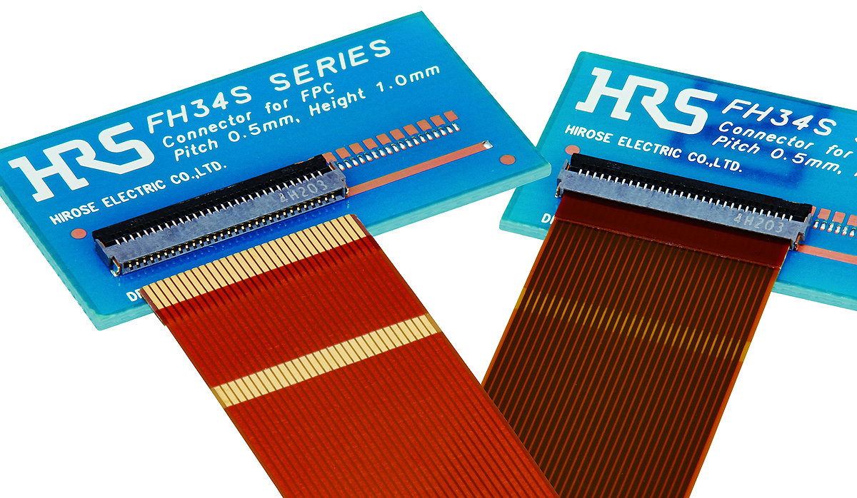 Hirose, FH34SRJ 0.5mm Pitch 22 Way Straight Female FPC Connector, ZIF Top and Bottom contact