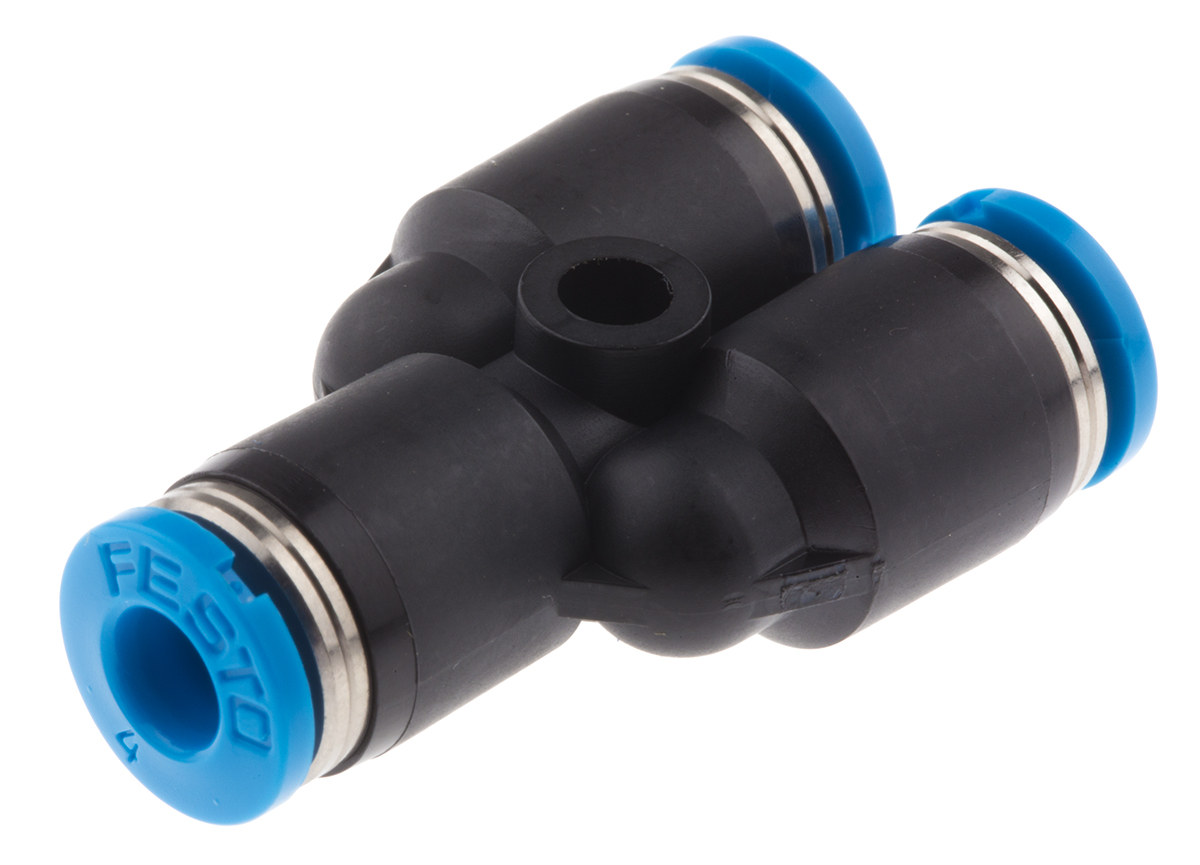 Festo QSY Series Y Tube-to-Tube Adaptor, Push In 4 mm to Push In 4 mm, Tube-to-Tube Connection Style, 153148