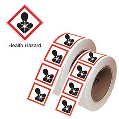 RS PRO Self-Adhesive General Hazard Hazard Warning Sign (English)