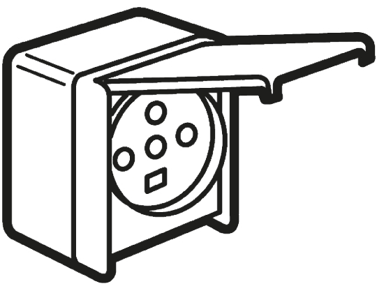 Legrand Plexo Grey 1 Gang Plug Socket, 32A, Outdoor Use