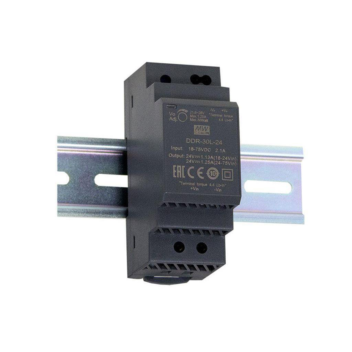 MEAN WELL DDR-30 DC-DC Converter, 15V dc/ 2A Output, 30W, DIN Rail Mount, +85°C Max Temp -40°C Min Temp