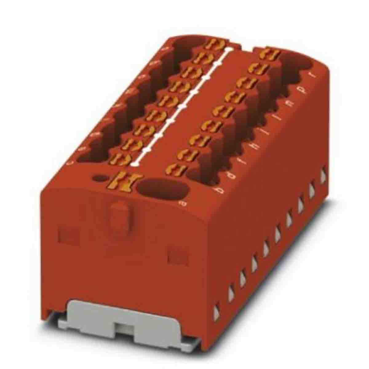 Phoenix Contact Distribution Block, 19 Way, 2.5mm², 17.5A, 450 V, Red
