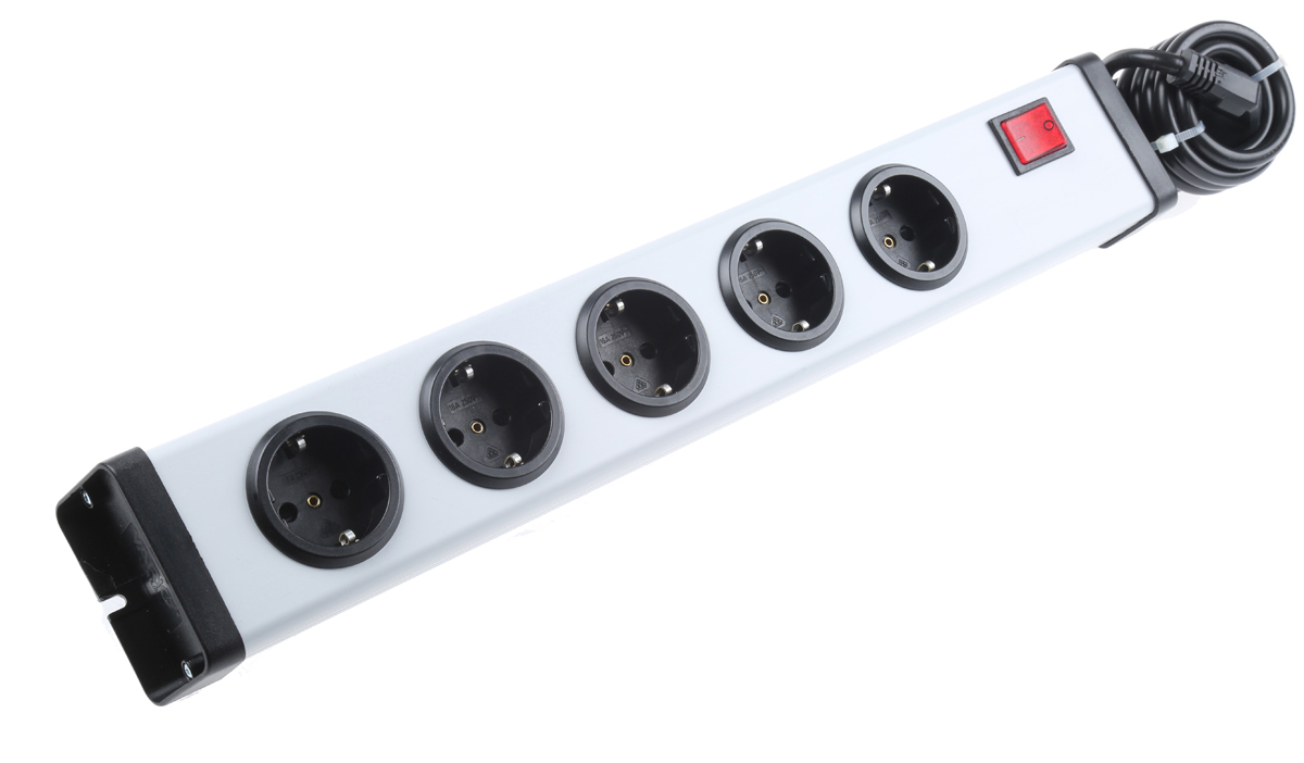 Bodo Ehmann Type F - German Schuko 5 Gang Power Distribution Unit, 1.5m Cable, 16A, 250 V