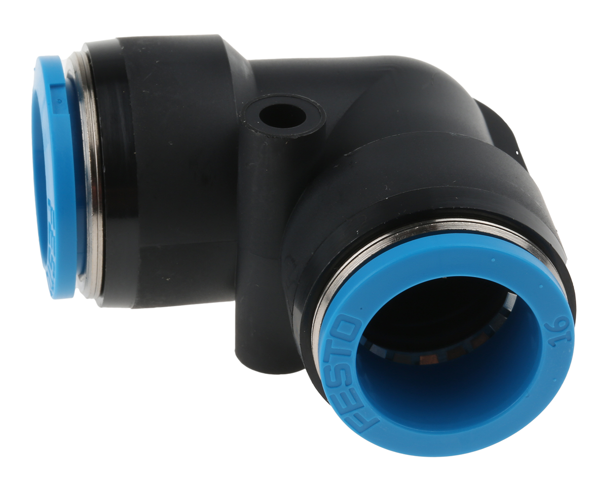 Festo QSL Series Elbow Tube-toTube Adaptor, Push In 16 mm to Push In 16 mm, Tube-to-Tube Connection Style, 153075