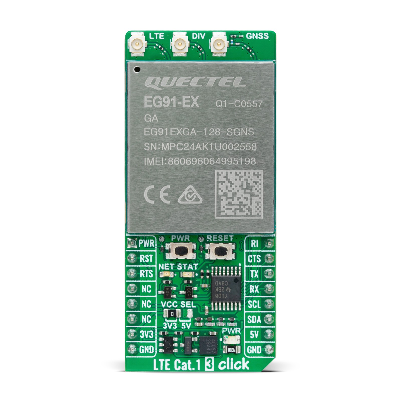 MikroElektronika LTE Cat.1 3 Click (for Europe) Wireless Communication Board for Industrial Use MIKROE-6152