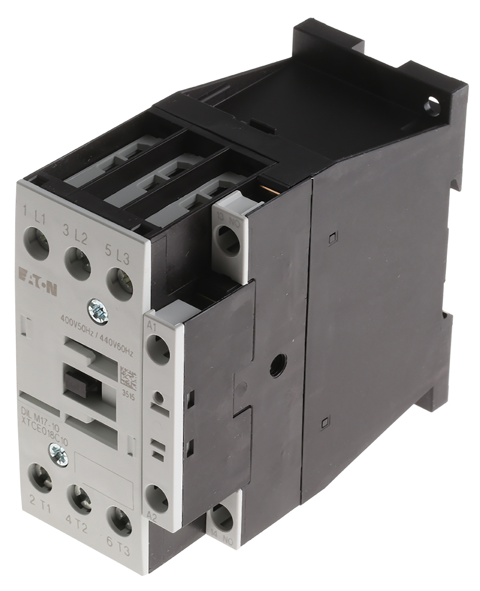 Eaton DILM Contactor, 400 V ac Coil, 3-Pole, 17 A, 7.5 kW 400 V, 3 NO, 400V